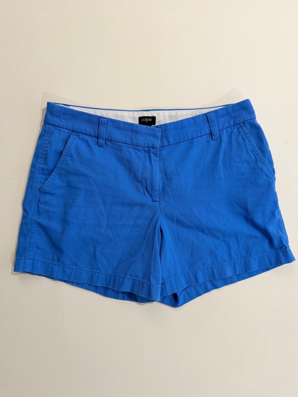 J.Crew Bright Blue Chino Shorts Size 8 Preppy Classic